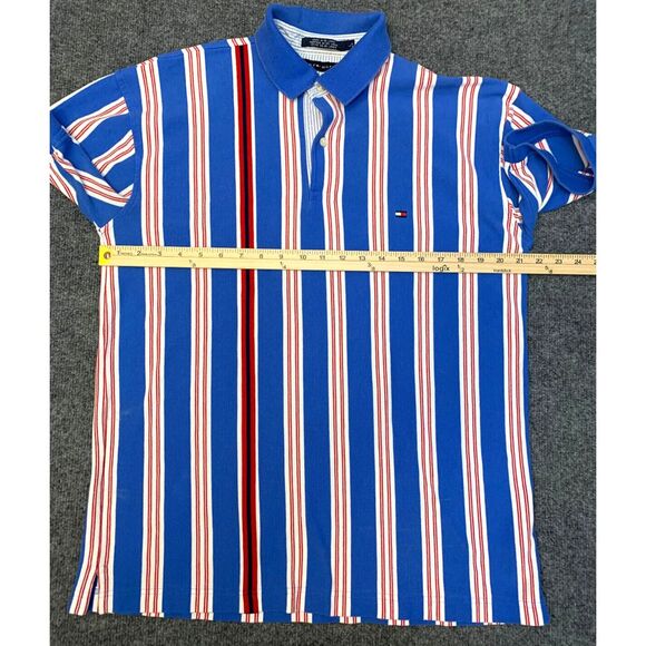 Vintage Tommy Hilfiger Pique Knit Polo Shirt Mens L Short Sleeve Stripe Pullover - Picture 6 of 8